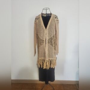 MISS ME Taupe/Beige Long Sweater. NEW WITH TAGS.